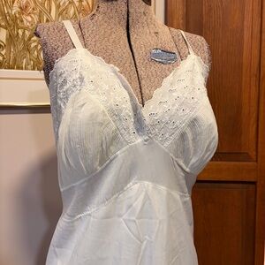 Vintage 1960’s/70’s White Carol Brent white boho slip dress